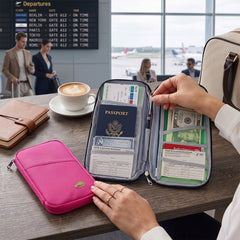 Travel Wallet & Passport Holder, Water-Resistant Organizer with 14 Compartments, 1 or 2 Pack
