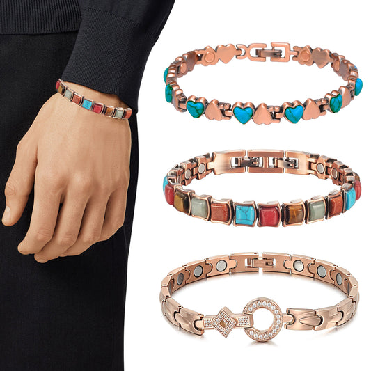 Women Magnetic Therapy Pain Relief Balance Energy Sleep Copper Bracelet