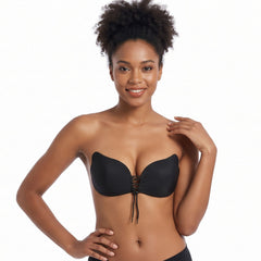 Reusable Strapless Adhesive Push-Up Bra, Backless Front-Fastening Cups, A to D
