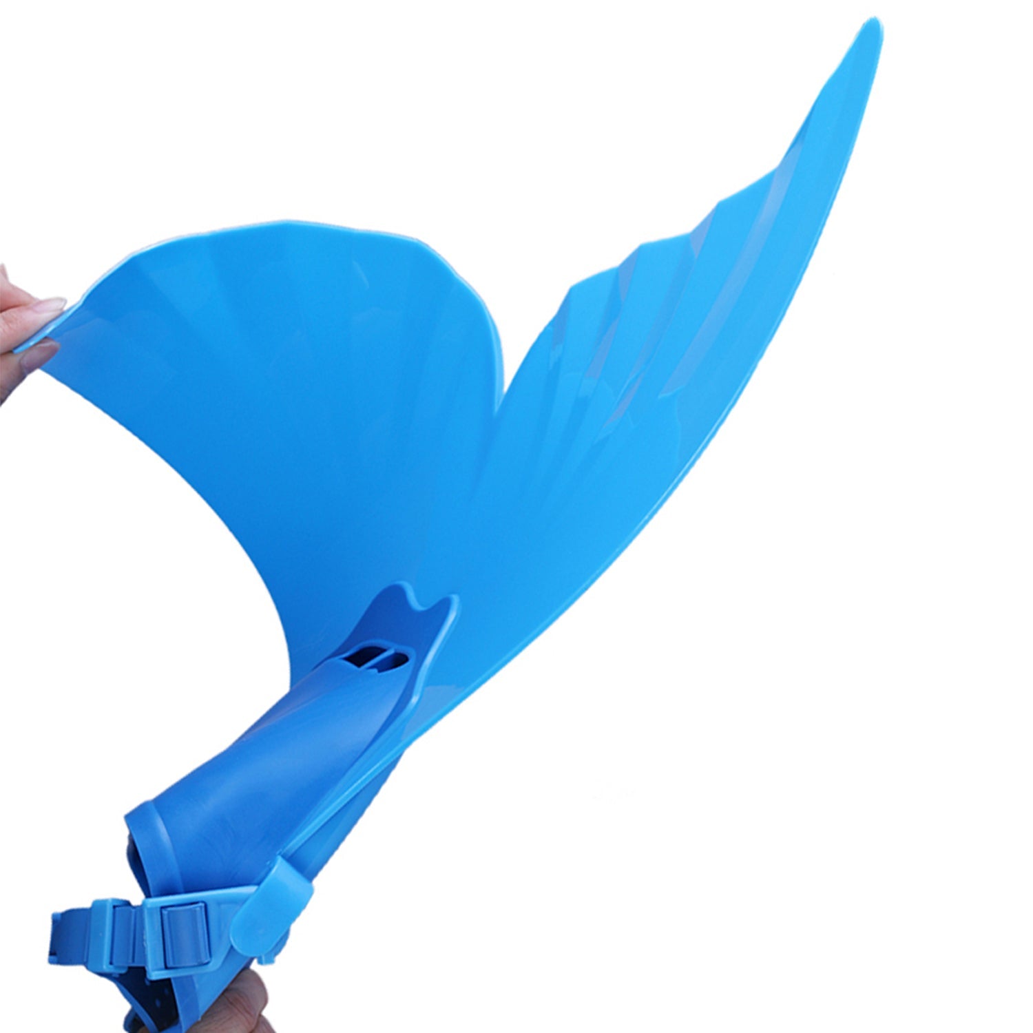 Kids' Mermaid Swim Fin, Adjustable Blue Monofin with Quick-Release Straps