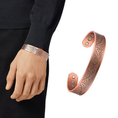 Tree of Life Copper Bracelet for Men & Women – Adjustable Magnetic Style Cuff Bracelet – Minimalist Wellness Jewelry for Everyday Wear