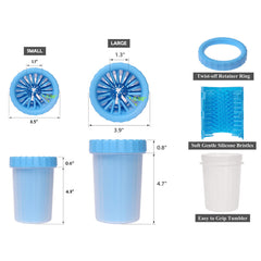 Portable Silicone Pet Paw Cleaner for Dogs & Cats (1-Pack or 2-Pack) – 2-in-1 Dog Paw Cleaning Cup & Grooming Brush – Portable Muddy Paw Washer for Small & Medium Pets