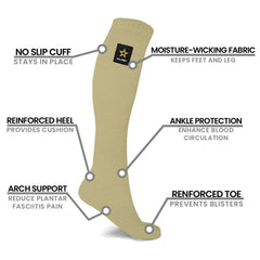 Official US Army Graduated Compression Socks 2-Pack – 15-20 mmHg Knee High Compression Socks with Arch Support & Comfort Band for Men & Women, Medium, Large & XL