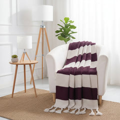 Vintage Plaid Fluffy Throw Blanket 50 x 67 Inches – Super Soft Cashmere-Like Acrylic Blanket with Fringe – Cozy All-Season Throw for Couch, Bed, Camping & Travel