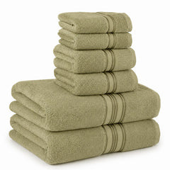 Cozy Home 100% Cotton 6-Piece Towel Set – Ultra Soft & Absorbent Bath, Hand & Washcloth Towels – Quick Dry Luxury Bathroom Towels for Home & Guest Use