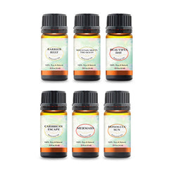 6-Pack: Pure Essential Oils Gift Set for Diffuser, Humidifier, Massage, Aromatherapy, Skin & Hair Care