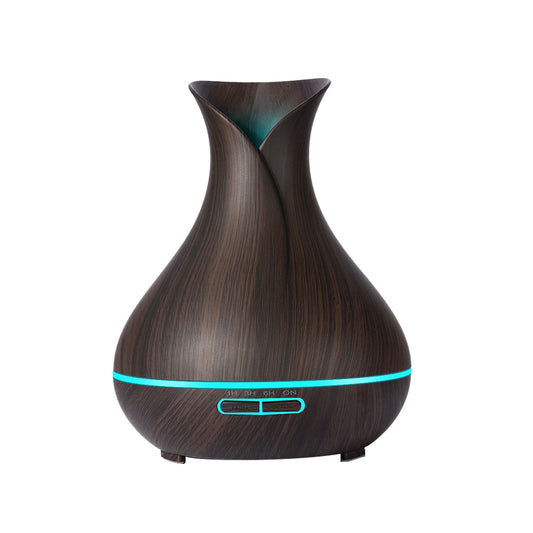 Ultrasonic Air Humidifier with Wood Grain 7 Color Changing LED Lights