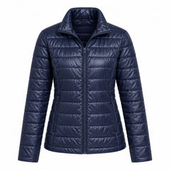 Women's Lightweight Puffer Jacket, Down-Blend Fill with Zip Pockets, 2XL