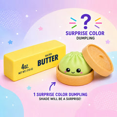 Squishy Dumpling & Butter Squishy Combo Pack – Slow Rising Sensory Fidget Toy Set for Kids, Teens & Adults – Cute Stress Relief Squeeze Toys