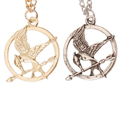 Bird Emblem Pendant Necklace – Gold or Silver Tone Flying Bird Necklace for Women & Men – Fantasy Inspired Jewelry Gift (18” Chain)