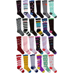 6-Pairs: Medical Prints All Day Wear Knee-High Compression Socks