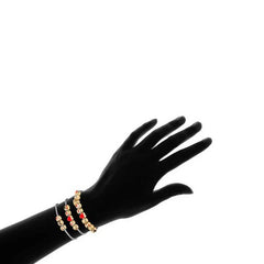 Emoji Charm Bracelet for Women & Girls – 18K Gold Plated Beaded Bracelet with Magnetic Clasp – Cute Expression Jewelry Gift (7.5”)