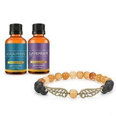 Chakra Lava Stone Diffuser Bracelet with 2 Random Essential Oils – Aromatherapy Bead Bracelet for Women & Men – Stretch Essential Oil Jewelry (Angel Wings, Love, Hope, Faith)