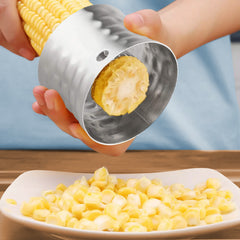 3-in-1 Stainless Steel Kitchen Tool Set – Pizza Cutter, Strawberry Huller & Corn Peeler Ring – BPA-Free & Dishwasher Safe