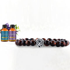Tiger Eye Beaded Bracelet with 2 Random Essential Oils – Natural Stone Stretch Bracelet for Men & Women – 8mm Yellow Tiger Eye Beads Wellness Jewelry