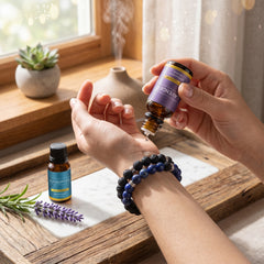 2-Pack Lava Stone Diffuser Bracelet with 2 Random Essential Oils – Aromatherapy Bead Bracelets for Women & Men – Adjustable Essential Oil Jewelry for Daily Wear