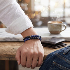 2-Pack Lava Stone Diffuser Bracelet with 2 Random Essential Oils – Aromatherapy Bead Bracelets for Women & Men – Adjustable Essential Oil Jewelry for Daily Wear