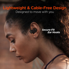 True Wireless Earbuds – Bluetooth 5.0 Sports Earbuds with Secure Ear Hooks, HD Stereo Sound, Noise Cancelling Mic, Touch Controls & Charging Case for Running, Gym & Workouts