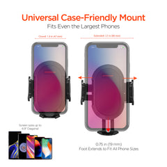 3-in-1 Phone Mount Kit – Vent, Dashboard & Windshield Mount with Silicone Cradle Grip, Swivel Ball, and 8-Inch Telescopic Suction Base – Black