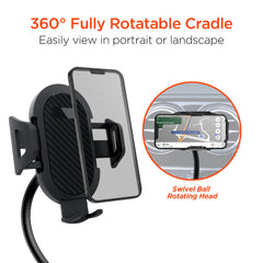 Cup Holder Flex Universal Phone Mount – Adjustable Car Cup Holder Phone Holder with 9.5-Inch Flexible Gooseneck, 360° Rotation & Expandable Base for iPhone and Android Phones