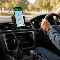 HyperGear Cup Holder Flex Universal Phone Mount – Adjustable Car Cup Holder Phone Holder with 9.5-Inch Flexible Gooseneck, 360° Rotation & Expandable Base for iPhone and Android Phones