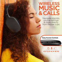 Wireless Bluetooth Over-Ear Headphones – HD Stereo Sound, Deep Bass, Built-In Microphone, Memory Foam Ear Cushions, AUX Compatible & 10-Hour Battery Life for Music, Calls, Travel & Gaming