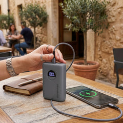 Power Pack Pro 10000mAh Power Bank – 20W USB-C PD Fast Charging Portable Charger with Digital Display, 22.5W Output & Dual Device Charging for iPhone, Samsung, Pixel & More | Gray