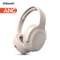 ANC Wireless Bluetooth Headphones – Active Noise Cancelling Over-Ear Headphones with Deep Bass, ENC Mic, 24-Hour Battery, Gaming Mode & Memory Foam Ear Cushions | Bone