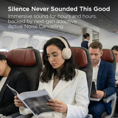 ANC Wireless Bluetooth Headphones – Active Noise Cancelling Over-Ear Headphones with Deep Bass, ENC Mic, 24-Hour Battery, Gaming Mode & Memory Foam Ear Cushions | Bone