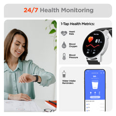 Smartwatch Fitness Tracker with 1.4" AMOLED Display – Heart Rate, SpO2, Sleep Monitoring, Bluetooth Calling, 120+ Sports Modes & 3 Interchangeable Bands for iPhone & Android