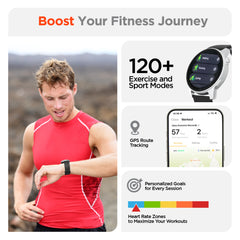 Smartwatch Fitness Tracker with 1.4" AMOLED Display – Heart Rate, SpO2, Sleep Monitoring, Bluetooth Calling, 120+ Sports Modes & 3 Interchangeable Bands for iPhone & Android