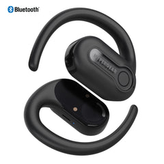 AeroFlex 360 Open-Ear True Wireless Earbuds – Bluetooth 5.3 Wireless Earbuds with Ear Hooks, 25-Hour Playtime, Noise-Filtering Mics, IPX4 Sweatproof Design & Charging Case | Black