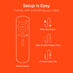 Portable Mini Projector with WiFi & Bluetooth – 720P HD Smart Projector with Built-In Streaming Apps, 200" Display, HDMI & AirPlay Compatible for Movies, Gaming & Home Theater
