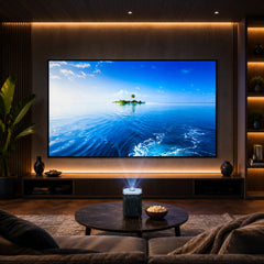 CineMini Portable Mini Projector with WiFi & Bluetooth – 720P HD Smart Projector with Built-In Streaming Apps, 200" Display, HDMI & AirPlay Compatible for Movies, Gaming & Home Theater