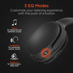 2-in-1 Wireless Bluetooth Headphones & Portable Speaker – Over-Ear Headphones with HD Stereo Sound, Built-In Speaker Mode, Memory Foam Ear Cushions, FM Radio & 10-Hour Battery Life | Black