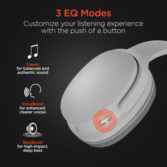 Flip 2-in-1 Wireless Bluetooth Headphones & Portable Speaker – Over-Ear Headphones with HD Stereo Sound, Built-In Speaker Mode, Memory Foam Ear Cushions, FM Radio & 10-Hour Battery Life | White