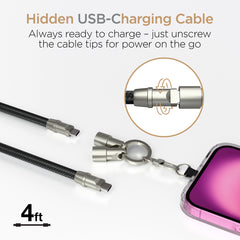 2-in-1 Crossbody Phone Strap with USB-C Charging Cable – Hands-Free Braided Phone Lanyard & 60W Fast Charge Cable Compatible with iPhone 15/16, Samsung Galaxy, Pixel & More