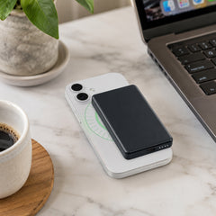 Power Pack Mag 5,000mAh Ultra-Slim Magnetic Wireless Power Bank – MagSafe-Compatible 15W Fast Charging Portable Charger with 20W USB-C PD, Aircraft-Grade Aluminum Design | Black