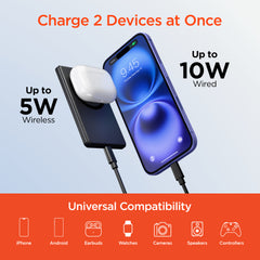 Power Pack Mag 5,000mAh Ultra-Slim Magnetic Wireless Power Bank – MagSafe-Compatible 15W Fast Charging Portable Charger with 20W USB-C PD, Aircraft-Grade Aluminum Design | Black