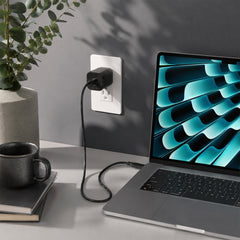 30W USB-C Fast Charging Kit with Travel Pouch – GaN Wall Charger, 6ft USB-C to USB-C & Lightning Cable, Carbon Fiber Tech Organizer Set for iPhone, Samsung, iPad & More