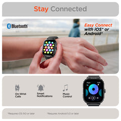 FIT X2 Smartwatch Fitness Tracker with 2.0" HD Display – Bluetooth Calling, Heart Rate, SpO2, Sleep Monitoring, 100+ Sports Modes & Activity Tracker for iPhone & Android