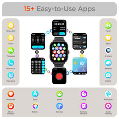 Smartwatch Fitness Tracker with 2.0" HD Display – Bluetooth Calling, Heart Rate, SpO2, Sleep Monitoring, 100+ Sports Modes & Activity Tracker for iPhone & Android