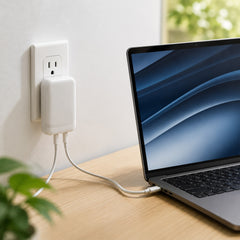 65W Dual USB-C GaN Wall Charger – Ultra-Slim Fast Charger with USB-C PD PPS, Foldable Prongs & Dual-Port Charging for MacBook, iPhone, Samsung, iPad & More
