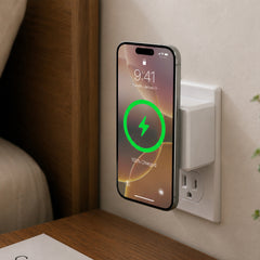 3-in-1 Magnetic Wireless Charger with Dual USB-C PD Ports – 15W MagSafe-Compatible Fast Charging Station, 40W GaN Wall Charger for iPhone, AirPods, Apple Devices & More | White