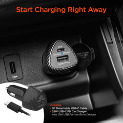 Magnetic Wireless Car Phone Mount – MagSafe-Compatible 15W Fast Charging Mount with Vent, Dashboard & Windshield Mount Kit, 25W USB-C PD Car Charger & USB-C Cable | Black