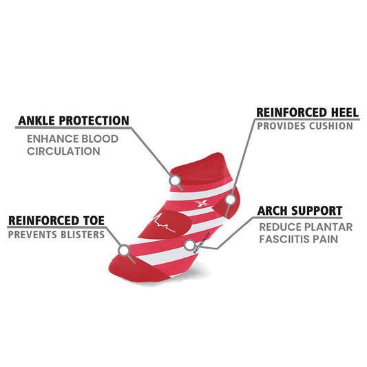 6-Pairs: Nurse Inspired Ankle-Length Compression Socks