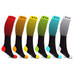 6-Pair Compression Travel Socks, Breathable Everyday Support Socks, One Size
