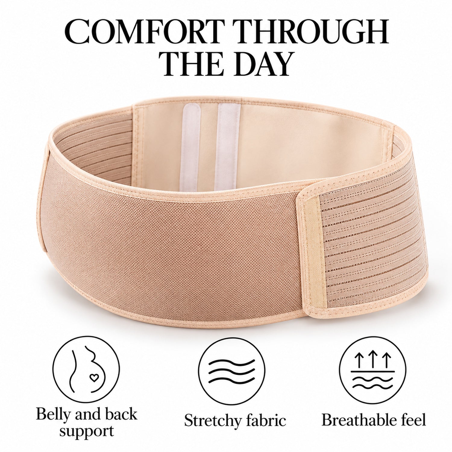 Maternity Belly Support Belt, Breathable Stretch Pregnancy Back & Waist Wrap
