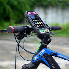 Bike Phone Mount with Weather-Resistant Case, 360-Degree Handlebar Holder