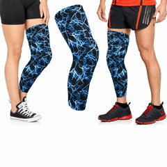 Padded Knee Compression Leg Sleeve, Stretch Sports Support, Medium to XL